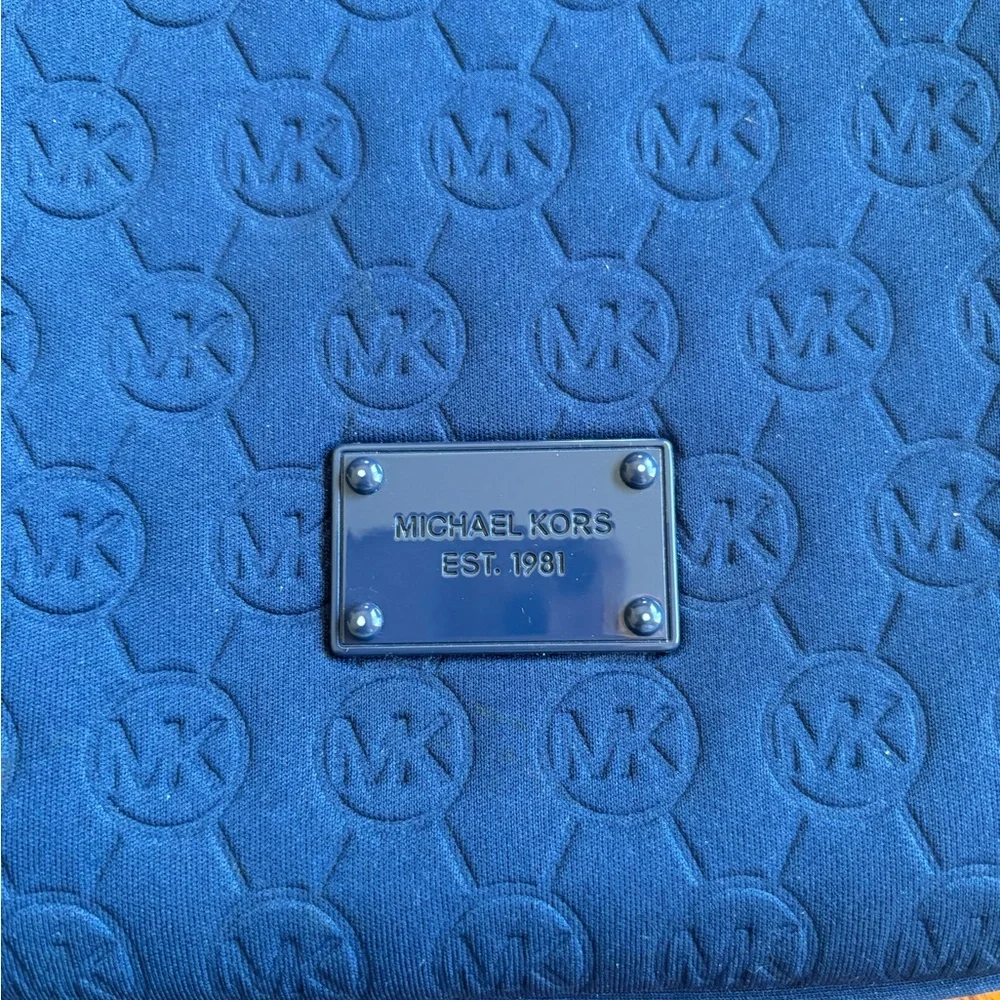 Preowned Michael Kors Embossed Blue Tablet Sleeve
